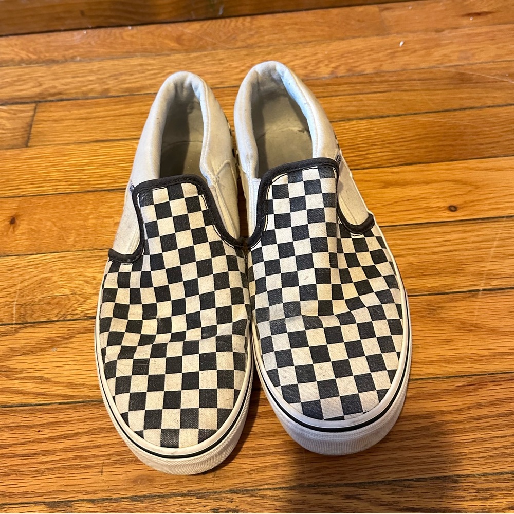 Slip on checkered vans